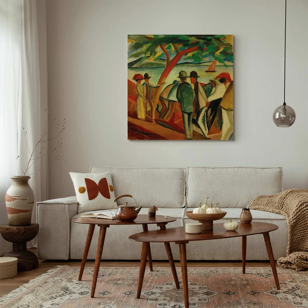Paveikslas August Macke - Pasivaikščiojanti prie ežero
