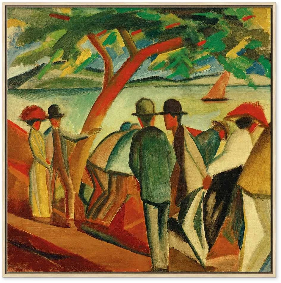 Paveikslas August Macke - Pasivaikščiojanti prie ežero