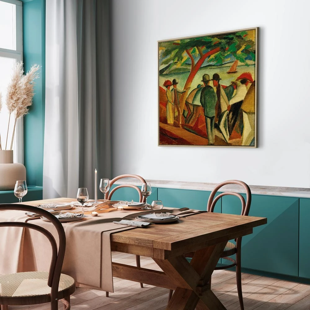 Paveikslas August Macke - Pasivaikščiojanti prie ežero