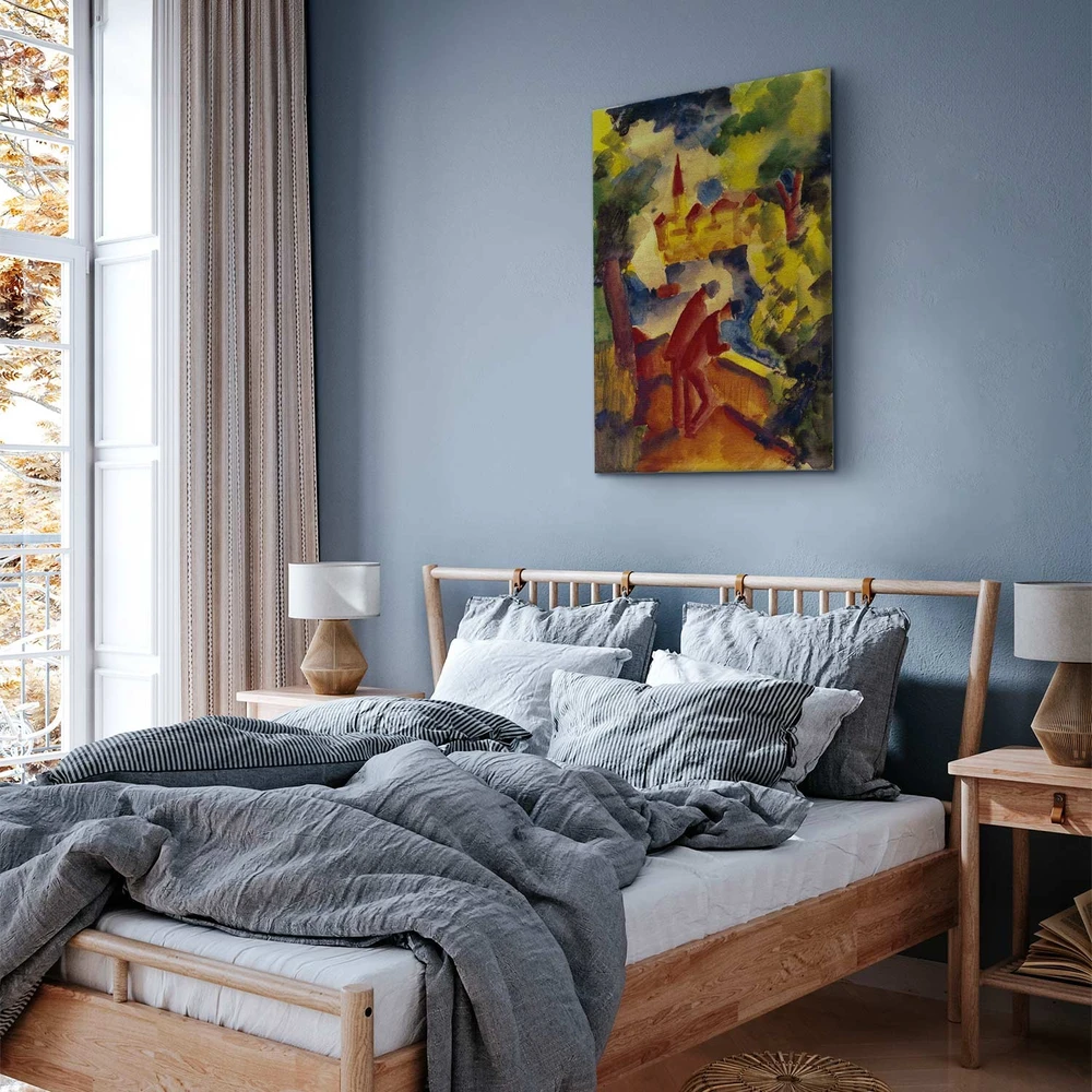 Paveikslas August Macke - Vyrai kelyje prie ežero