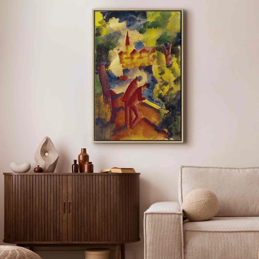 Paveikslas August Macke - Vyrai kelyje prie ežero