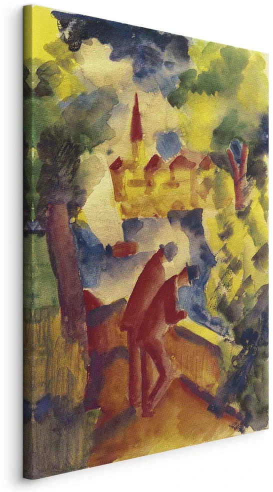 Paveikslas August Macke - Vyrai kelyje prie ežero