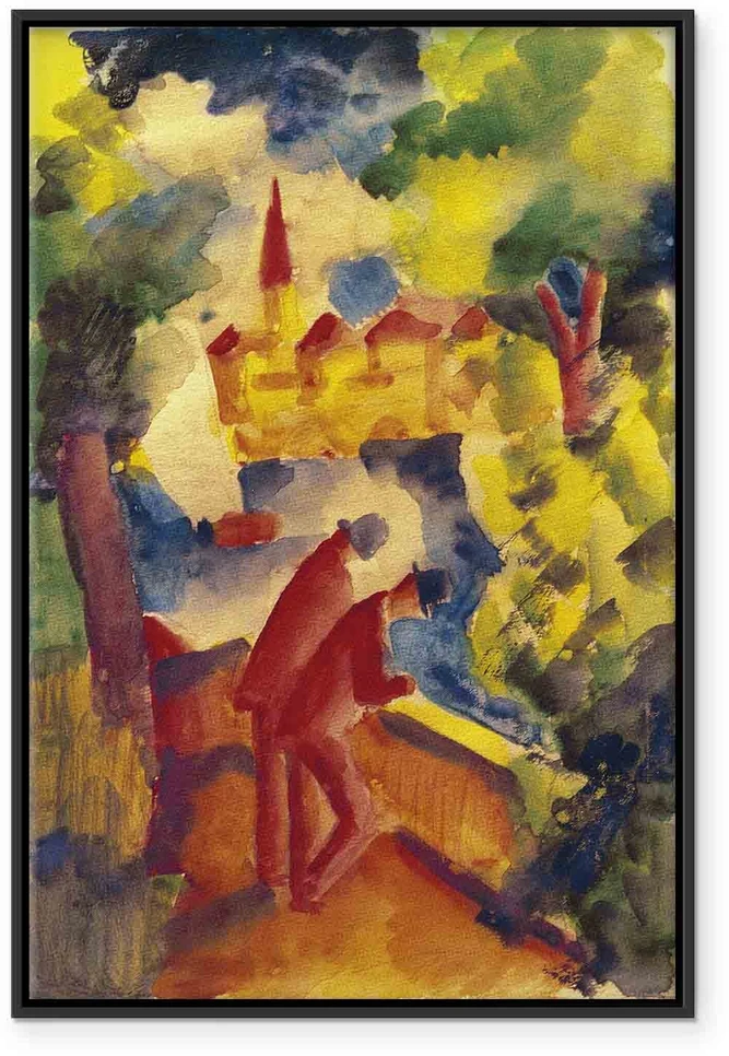 Paveikslas August Macke - Vyrai kelyje prie ežero