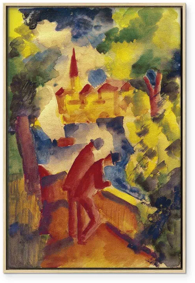 Paveikslas August Macke - Vyrai kelyje prie ežero