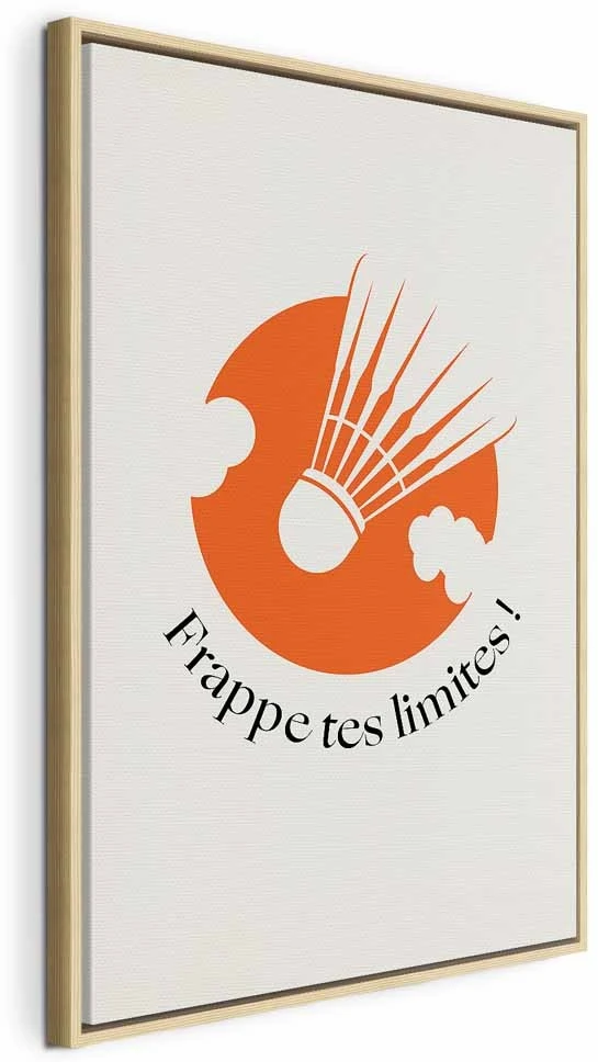 Paveikslas Badmintono kamuoliukas oranžinio rato fone