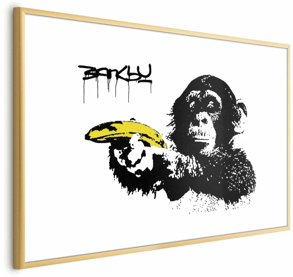 Paveikslas - Banksy: Beždžionė su bananu