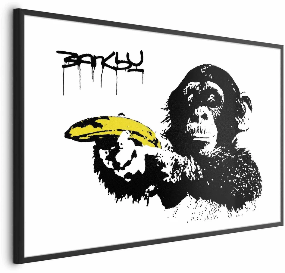 Paveikslas - Banksy: Beždžionė su bananu