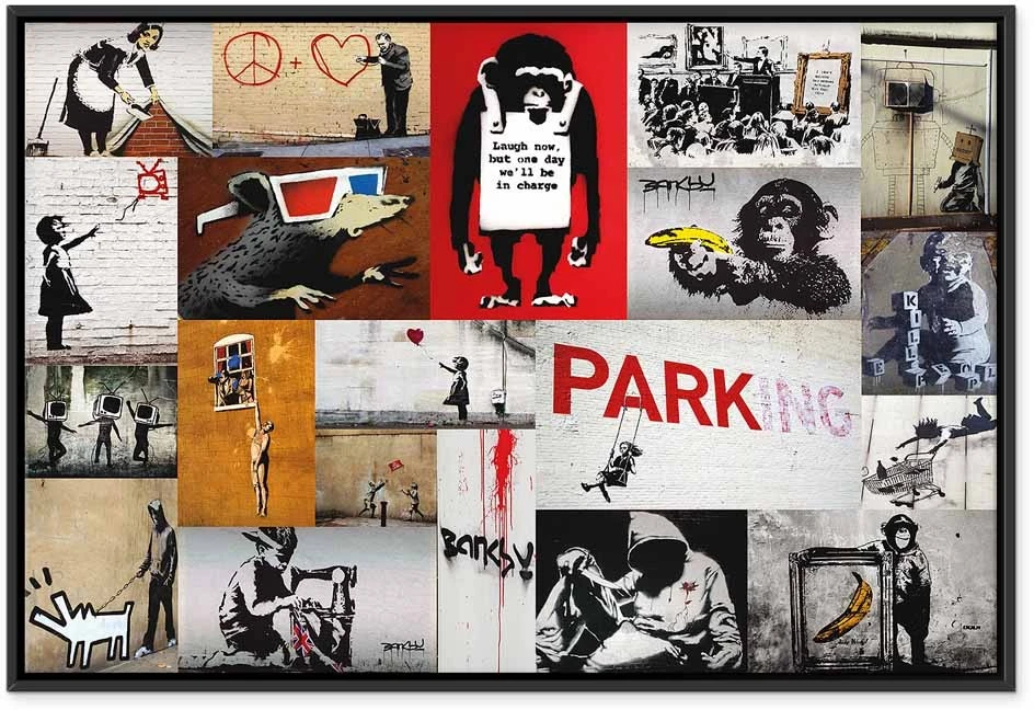 Paveikslas Banksy koliažas