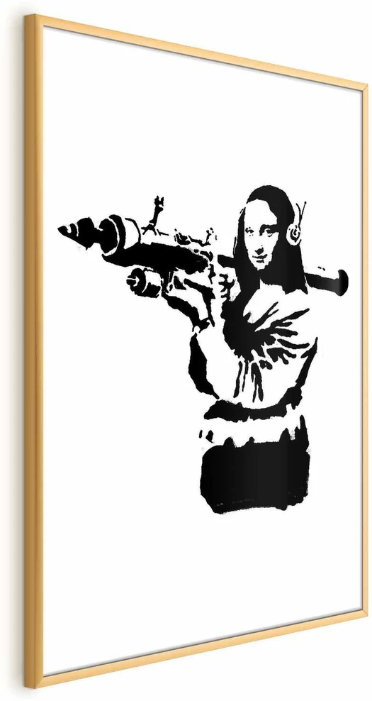 Paveikslas - Banksy Mona Liza su raketsvaidžiu