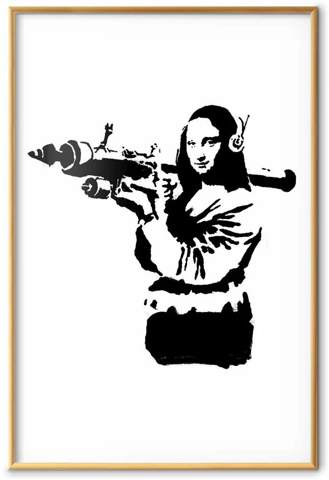 Paveikslas - Banksy Mona Liza su raketsvaidžiu