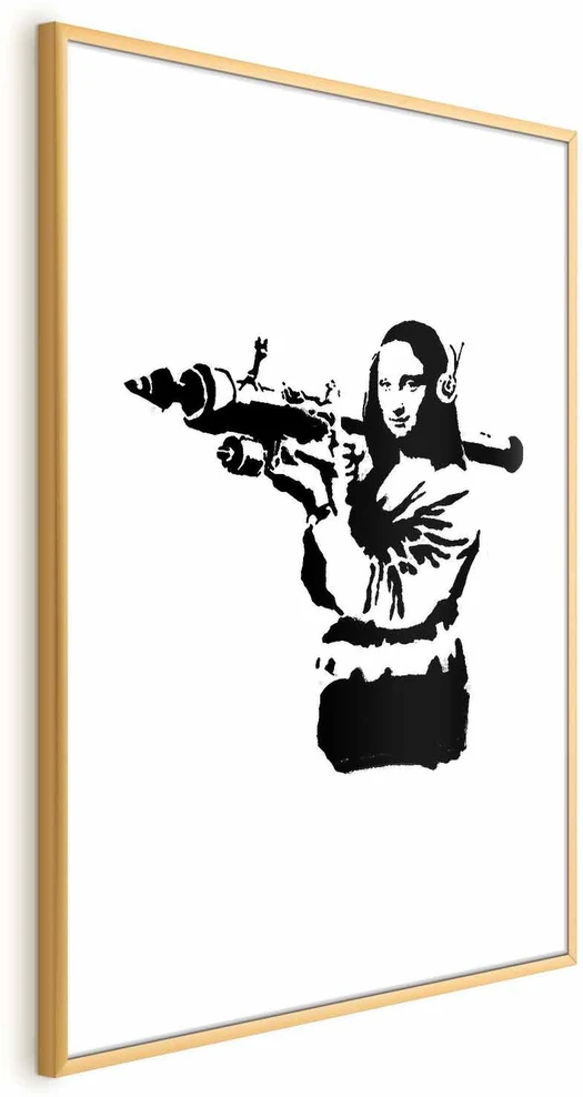 Paveikslas - Banksy Mona Liza su raketsvaidžiu