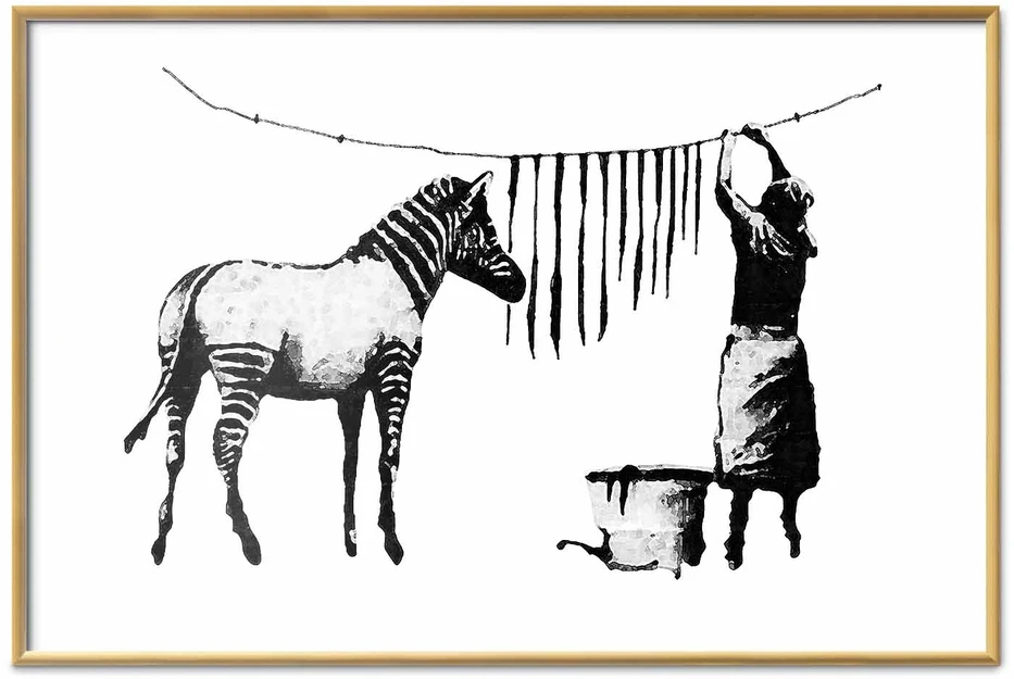 Paveikslas - Banksy: Zebro prausimas