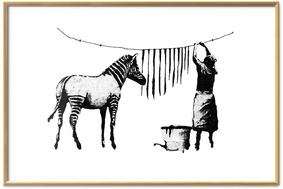 Paveikslas - Banksy: Zebro prausimas