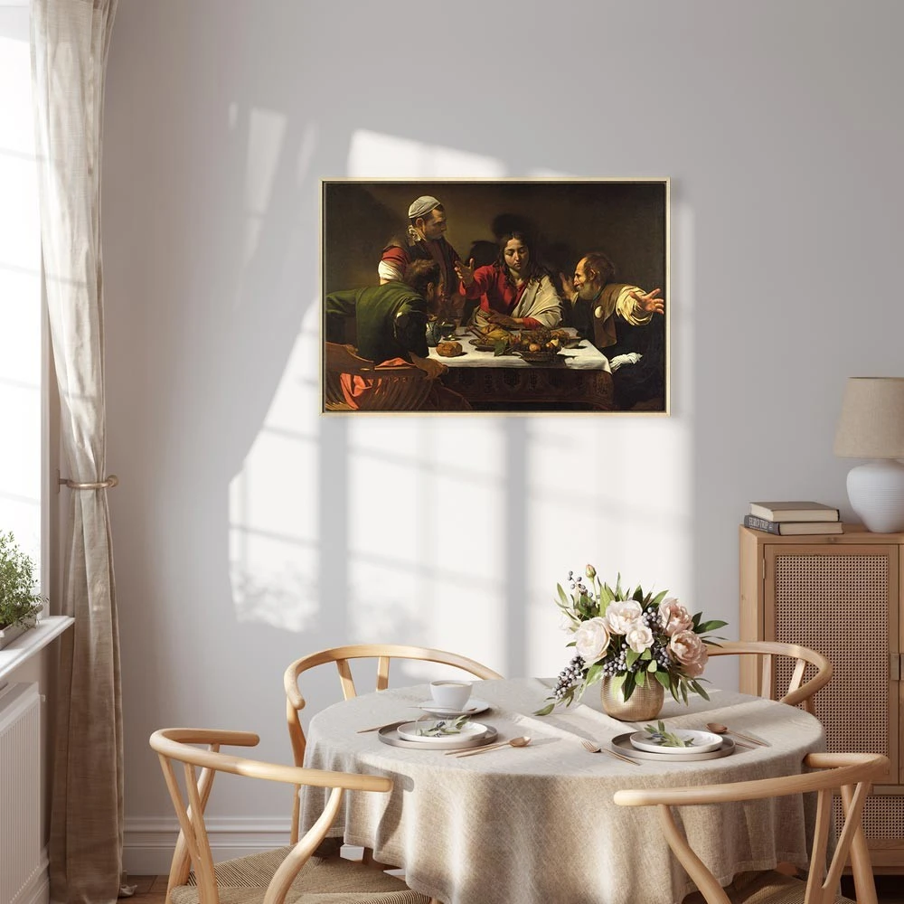Paveikslas Caravaggio - Vakarienė Emaume