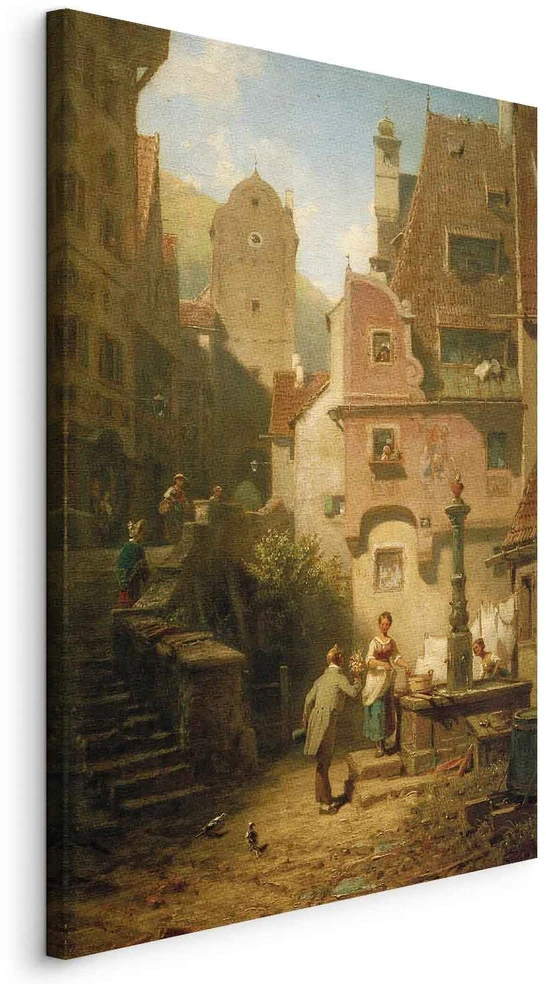 Paveikslas Carl Spitzweg - Geradaris, dovanojantis gėles
