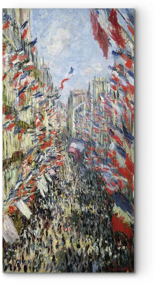 Paveikslas Claude Monet - Monorgėjaus gatvė Paryžiuje, 1896 m. birželio 30-osios šventė