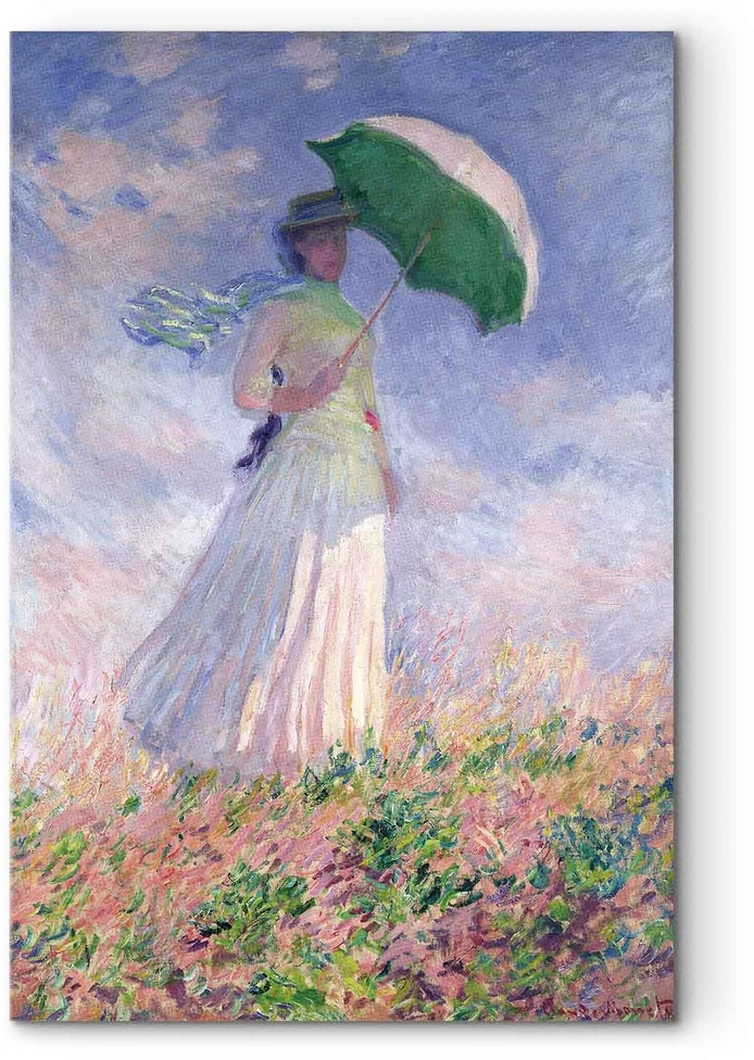 Paveikslas Claude Monet - Moteris su skėčiu, žvelgianti į dešinę