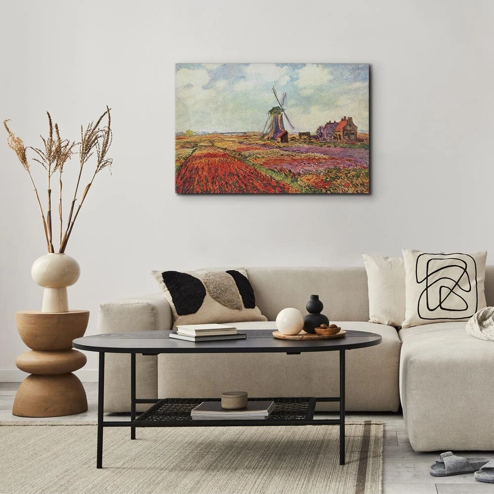 Paveikslas Claude Monet - Tulpių laukai su malūnu