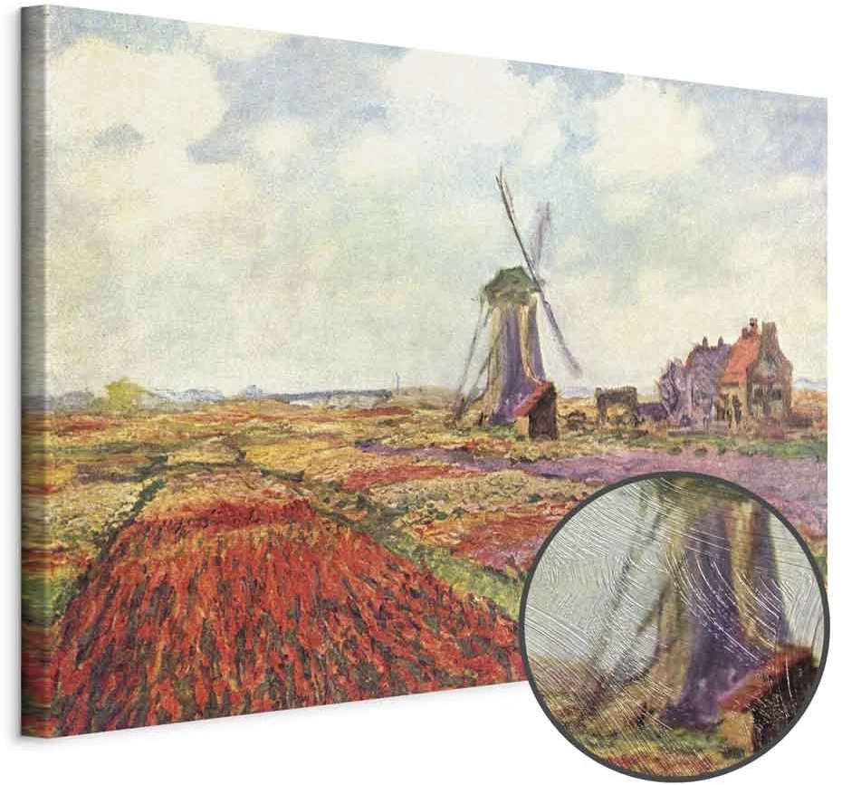 Paveikslas Claude Monet - Tulpių laukai su malūnu
