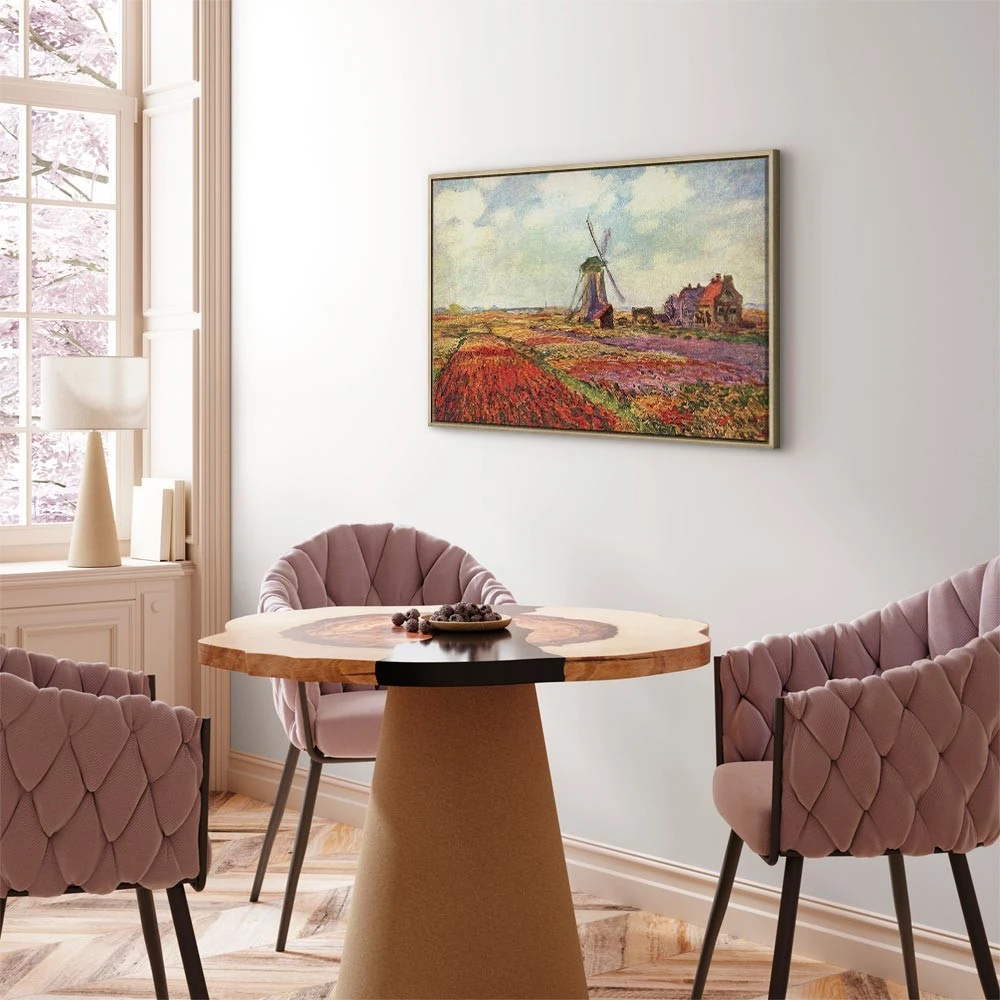 Paveikslas Claude Monet - Tulpių laukai su malūnu