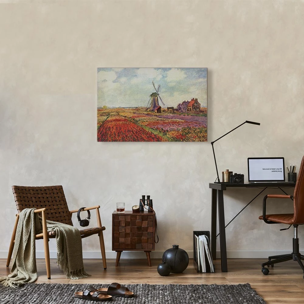Paveikslas Claude Monet - Tulpių laukai su malūnu