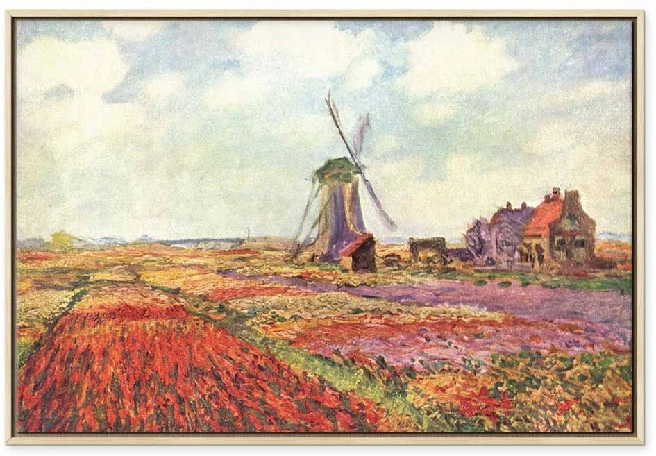 Paveikslas Claude Monet - Tulpių laukai su malūnu