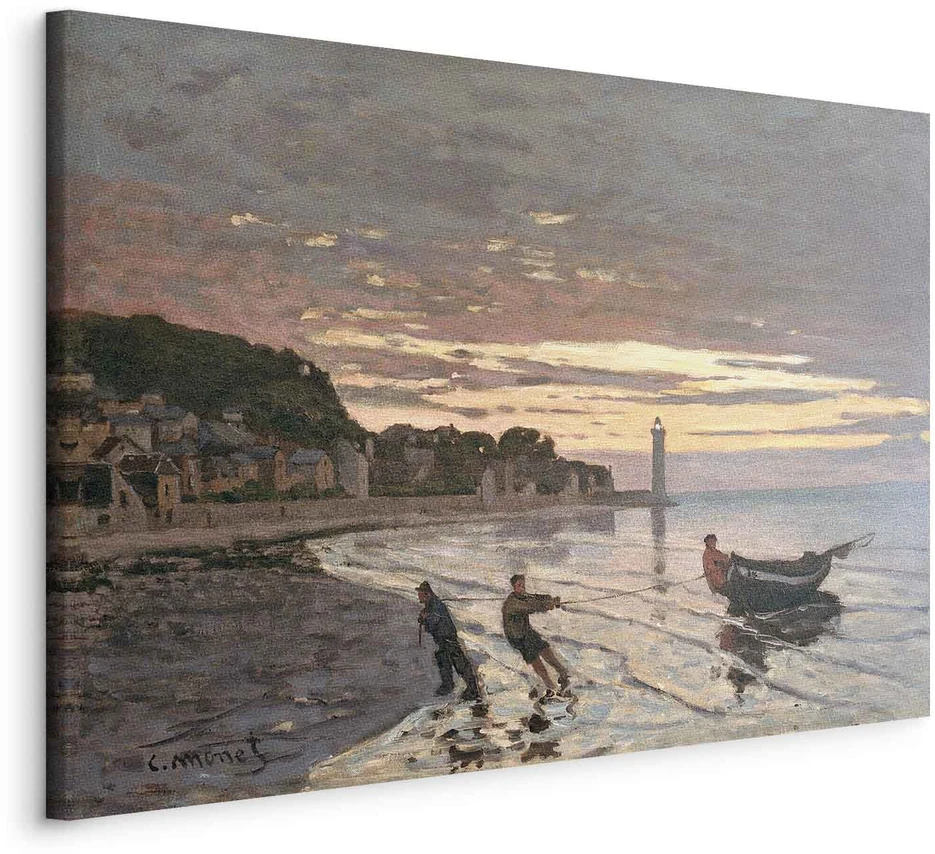 Paveikslas Claude Monet - Valties ištempimas į krantą, Honfleras