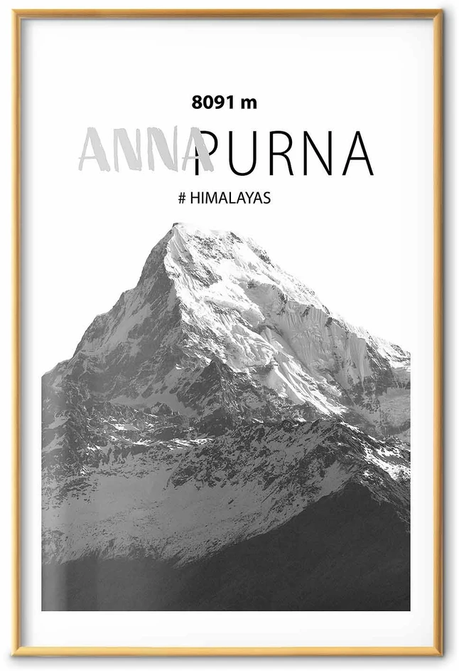 Paveikslas - Didinga Anapurnos viršukalnė - kalnų peizažas
