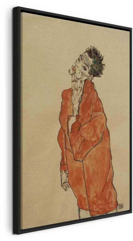 Paveikslas Egon Schiele - Autoportretas oranžiniu švarku