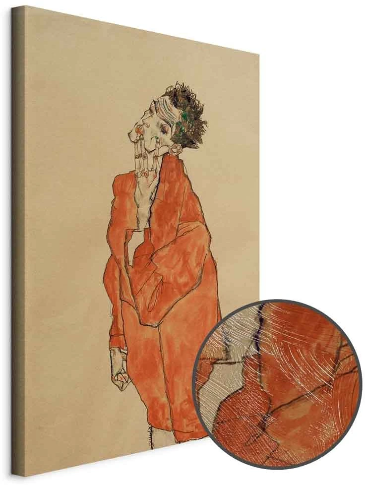 Paveikslas Egon Schiele - Autoportretas oranžiniu švarku