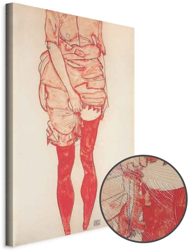 Paveikslas Egon Schiele - Stovinti moteris raudonai