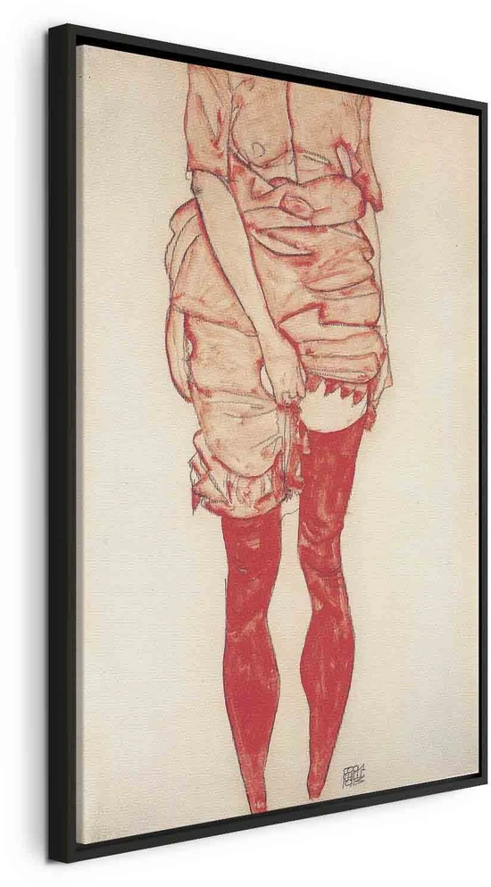 Paveikslas Egon Schiele - Stovinti moteris raudonai