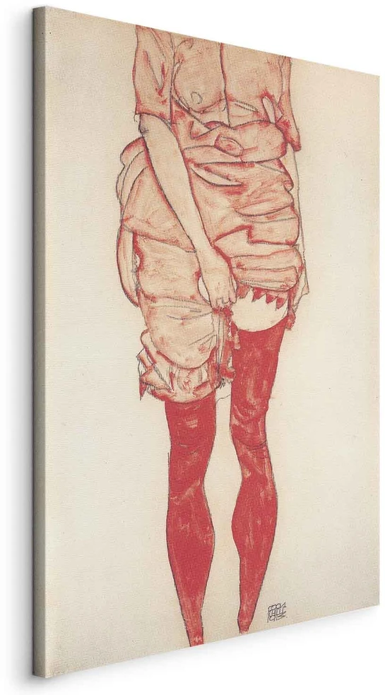 Paveikslas Egon Schiele - Stovinti moteris raudonai