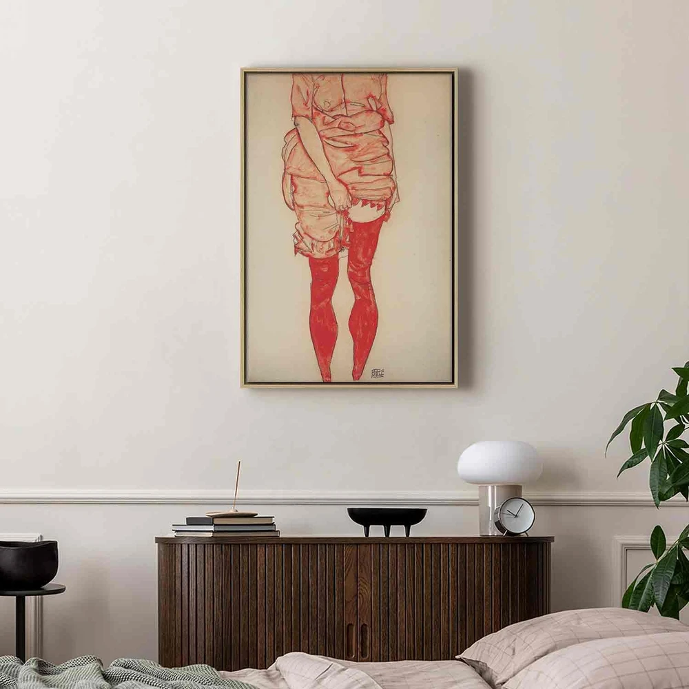 Paveikslas Egon Schiele - Stovinti moteris raudonai