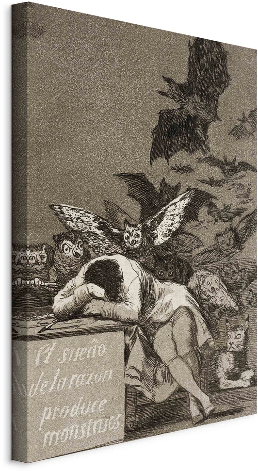 Paveikslas Francisco Goya - Proto miegas gimdo pabaisas