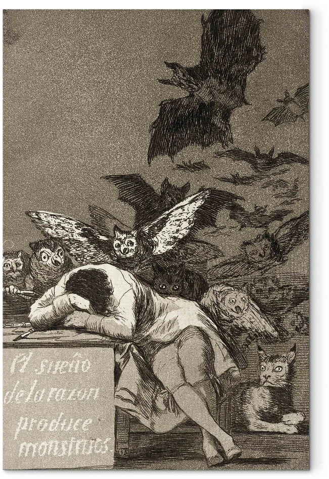 Paveikslas Francisco Goya - Proto miegas gimdo pabaisas