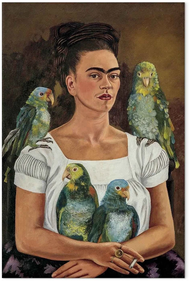 Paveikslas Frida Kahlo - Aš ir mano papūgos