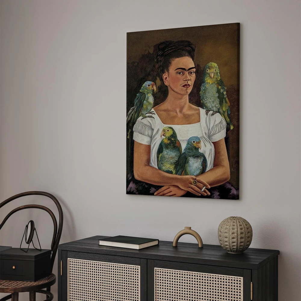 Paveikslas Frida Kahlo - Aš ir mano papūgos