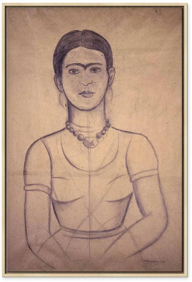 Paveikslas Frida Kahlo - Autoportretas, 1929 (anglies piešinys)