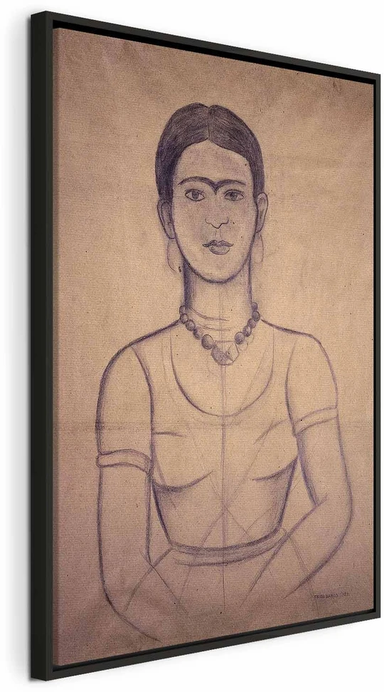 Paveikslas Frida Kahlo - Autoportretas, 1929 (anglies piešinys)