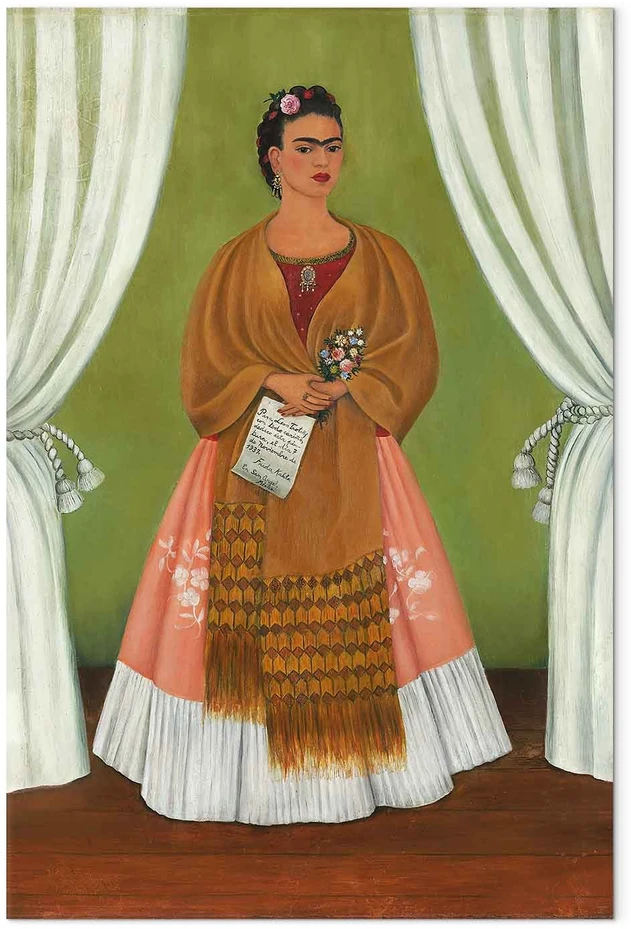Paveikslas Frida Kahlo - Autoportretas, skirtas Leonui Trockiui