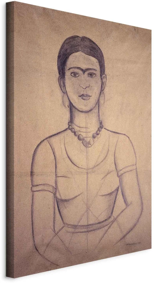 Paveikslas Frida Kahlo - Autoportretas, 1929 (anglies piešinys)