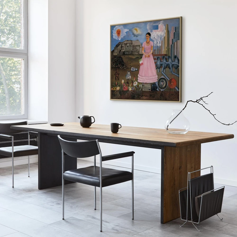 Paveikslas Frida Kahlo - Autoportretas ant Meksikos ir Jungtinių Valstijų sienos