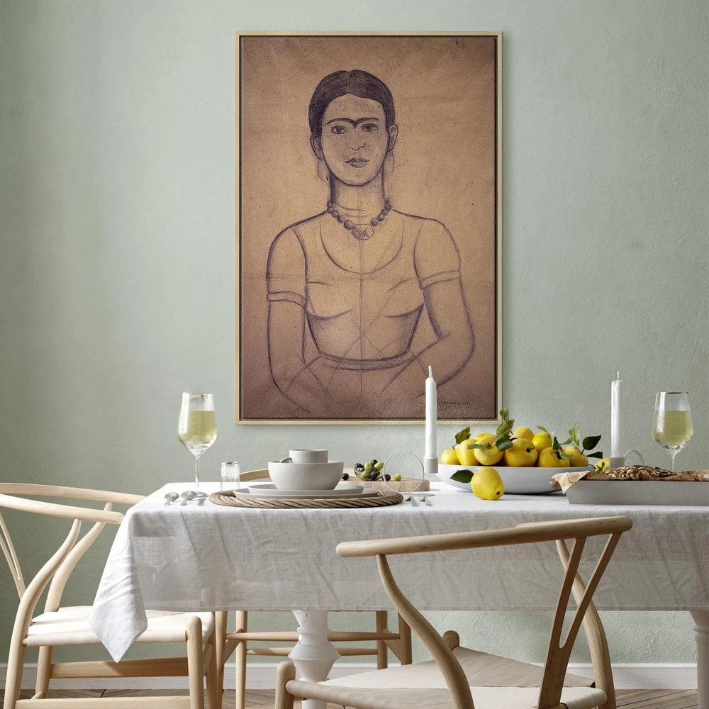 Paveikslas Frida Kahlo - Autoportretas, 1929 (anglies piešinys)