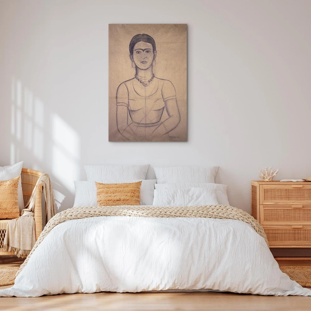 Paveikslas Frida Kahlo - Autoportretas, 1929 (anglies piešinys)