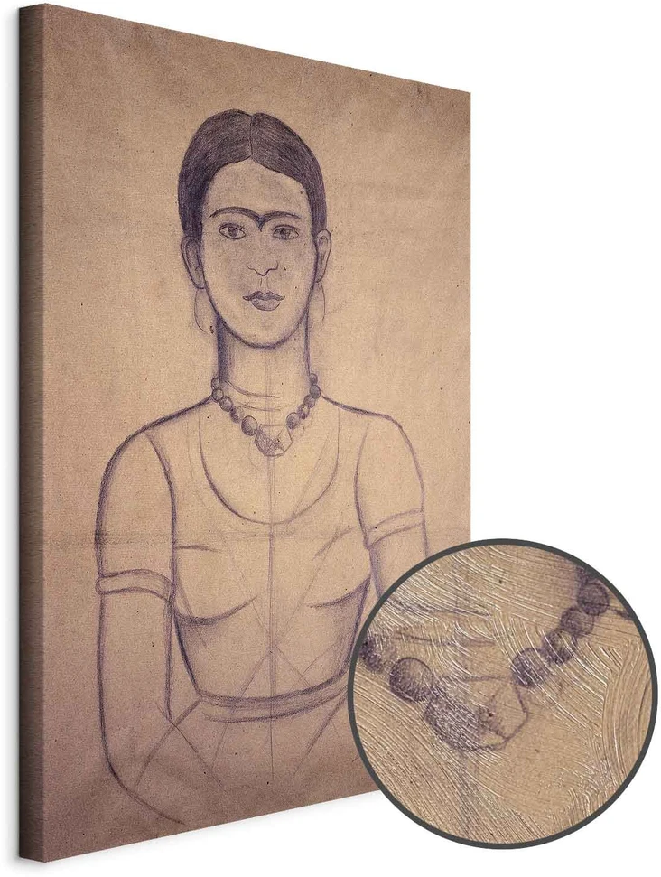 Paveikslas Frida Kahlo - Autoportretas, 1929 (anglies piešinys)