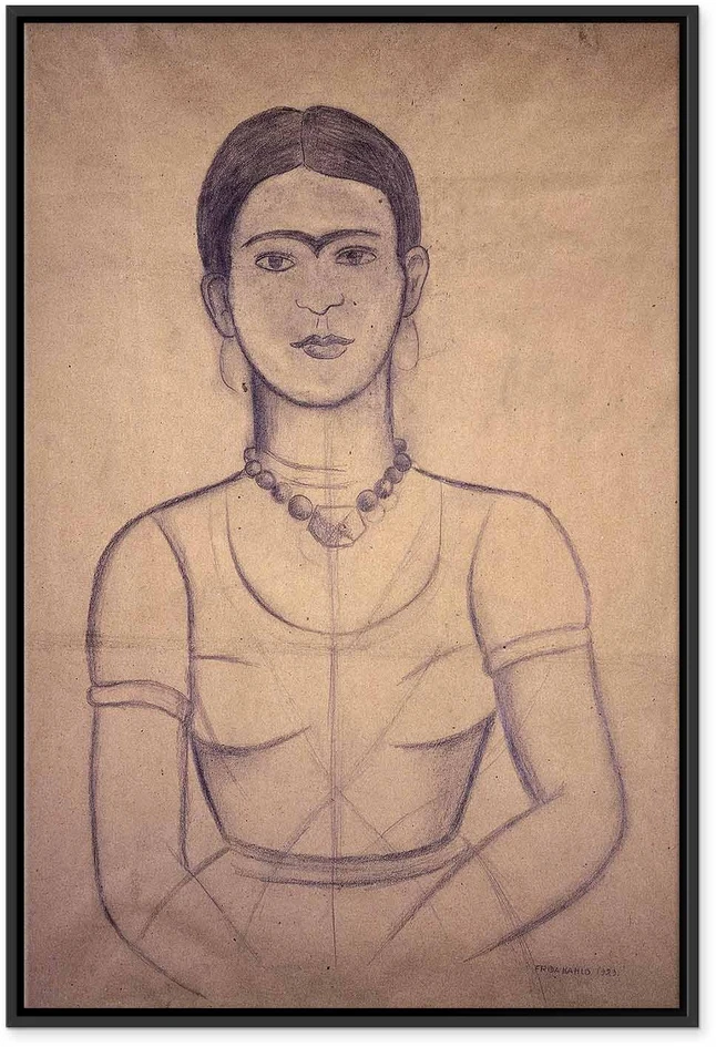 Paveikslas Frida Kahlo - Autoportretas, 1929 (anglies piešinys)