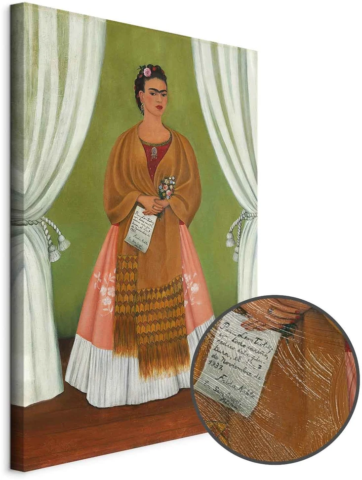 Paveikslas Frida Kahlo - Autoportretas, skirtas Leonui Trockiui
