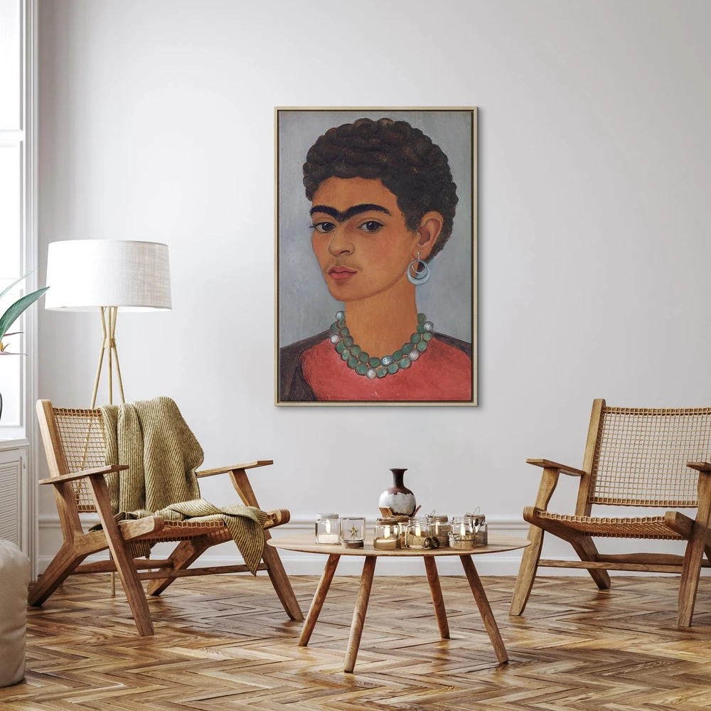 Paveikslas Frida Kahlo - Autoportretas garbanotais plaukais