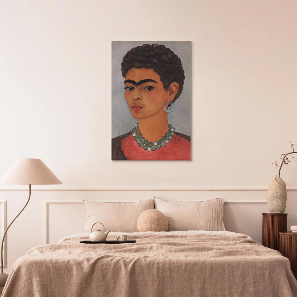 Paveikslas Frida Kahlo - Autoportretas garbanotais plaukais